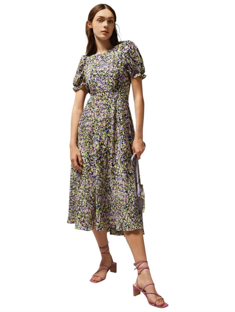 Ted Baker London Deyja Graduated Midi Dress Purple Multi Size M NWOT